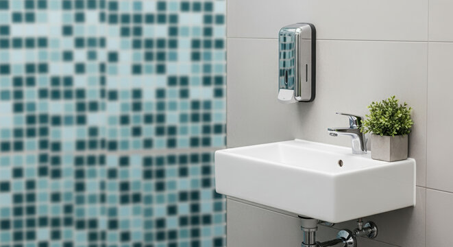 Observing World Toilet Day with contemporary washbasin in pristine condition, highlighting global sanitation issues. As World Toilet Day approaches, consider sleek, - Powered by Adobe