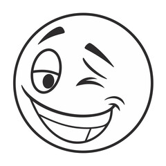 Fototapeta premium Emoji Wink Icon
