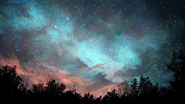 Starry cosmic sky dust dramatic stars cinematic inspirational night