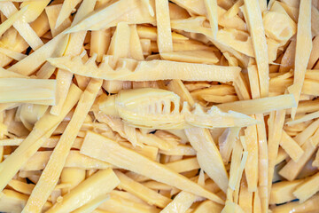 Chopped bamboo shoots for cooking