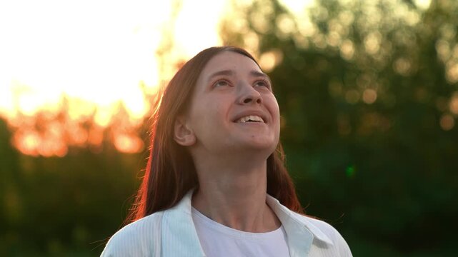 Happy girl, child girl face close-up smile, teenager sunset, people outdoors, woman laughing park nature, female happiness, joyful human emotion, embracing simple joys, reconnecting with nature