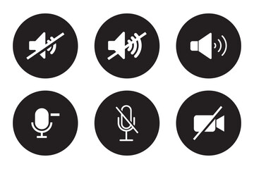 Sound volume icons set with different signal levels on white background. Аn icon that increases and reduces the sound. Speaker icon set. volume icon vector. loudspeaker icon vector. design eps 10