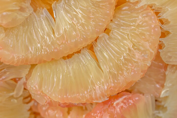 Fresh Red Pomelo fruit with cut in half