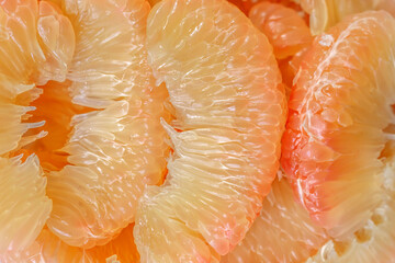Fresh Red Pomelo fruit with cut in half