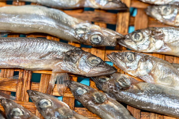 Drying fish by sun drying
