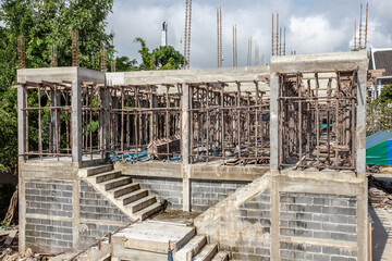 construction site of a building - masonry work