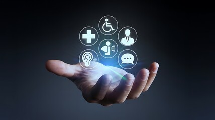 Fototapeta premium Digital healthcare accessibility and medical technology concept 