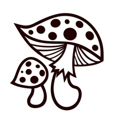 Symbol of stylized forest mushrooms.
