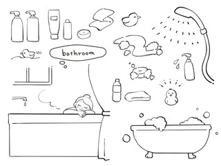 お風呂のカットイラスト