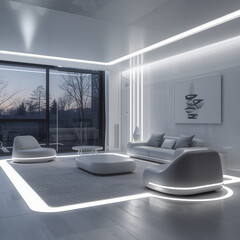 Luxury Contemporary Living Room with Wooden Floor