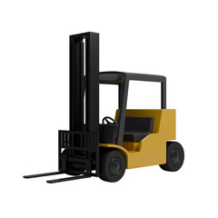 Stylized unloading forklift 3D render