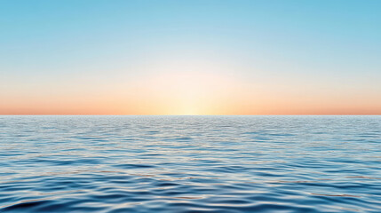 Obraz premium Calm pastel ocean horizon sunrise serene stillness