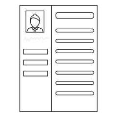Female Professional Resume Template line icon
