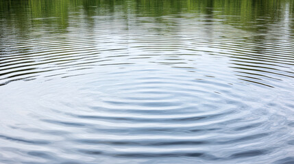 Fototapeta premium Calm water ripple lake reflection nature serene concentric pattern