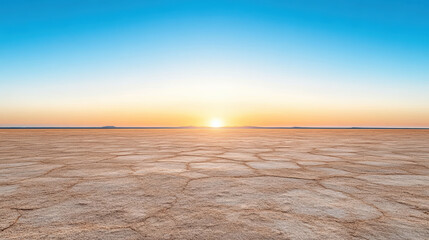 Obraz premium Calm desert horizon twilight empty smooth center sunrise warm glow