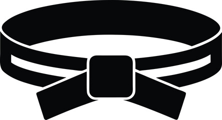 Flat style karate belt icon for martial arts and sports designs