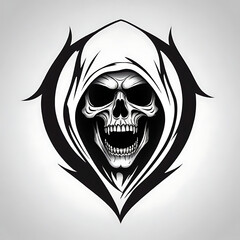 Skull with a hood over it