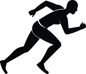 Dynamic sprinting athlete silhouette icon for sports and fitness