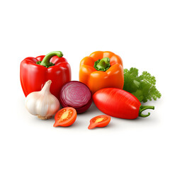vegetables on a white background, isolate,Vegetables on a white background with copy space for your textFresh vegetables isolated on white background. Healthy food concept. Vegetables background.

