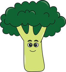 Cute fruits cartoon. Flat vector illustration. Cute fruit on white background