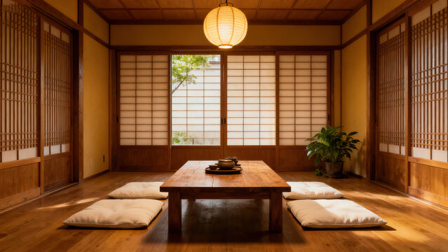 Japanese Wabi-Sabi Style Tea Room Space Photography