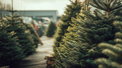 Christmas trees ready for recycling, promoting sustainability and eco-friendly practices during the holiday season.