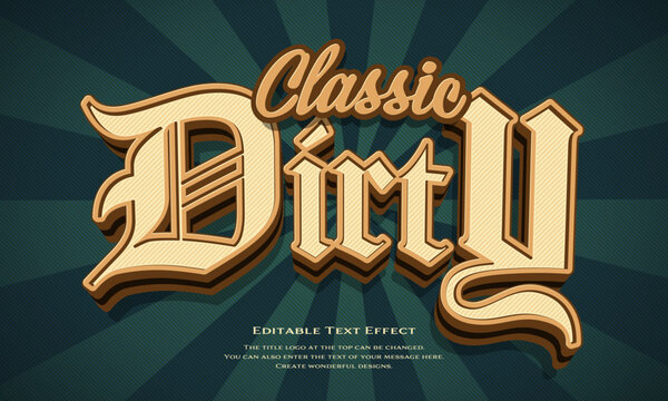 [Editable Text Effect Logo] &rdquo;classic Dirty Logo&rdquo; The title logo style is a three-dimensional, thick logo style with a retro typeface on a radial background.
