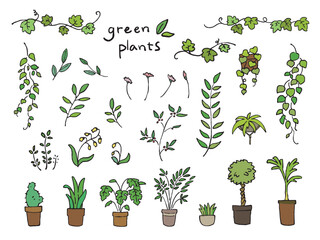 植物のカットイラストセット・カラー