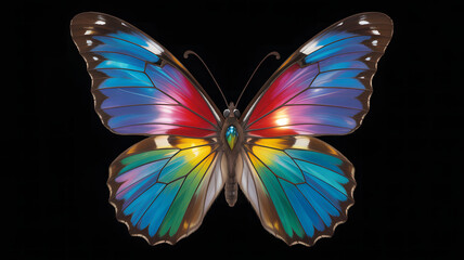 Vibrant Multicolored Stained Glass Butterfly Designs Featuring Detailed Decorative Wing Patterns