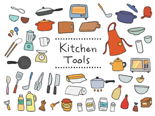 キッチンツールのイラストセット