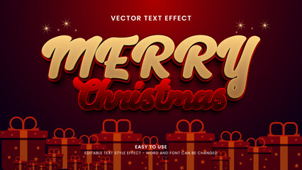 editable text effect merry christmas 3d style premium vector