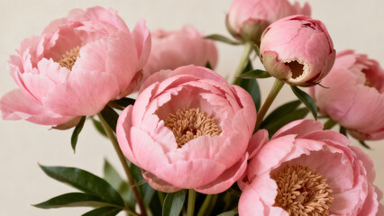 Pink Peony Bouquet Still Life Photography