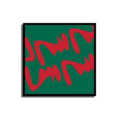 Abstract organic single large wall art vector