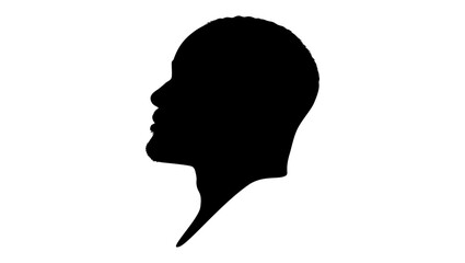 Black Man Portrait, black isolated silhouette