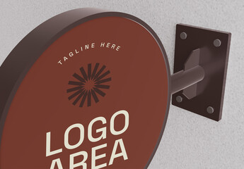 Street Round Sign Mockup