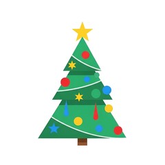  Decorated Christmas Tree with Star Topper