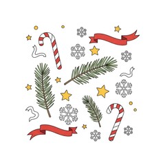 Watercolor Christmas Elements Collection