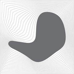 Square blend emblem. Curved line with frame element design