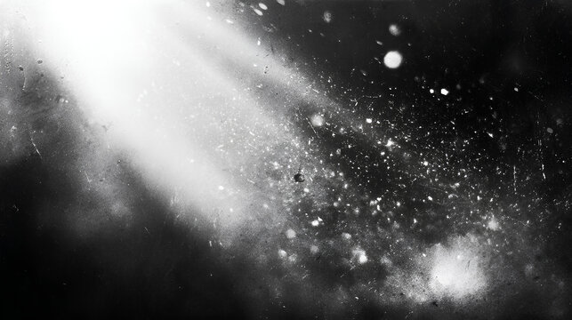 retro film overlay effect with scratch dust and light leaks, retro grain noisy film distressed texture light leak flare on black background, Black and white background 