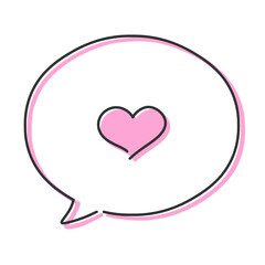 落書きのようなラフな手描きのハートイラスト ピンク