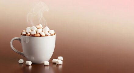 Cozy warm hot chocolate with marshmallows in a mug perfect for chilly days