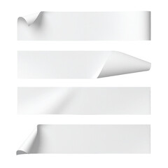 Simple Paper Tapes: A collection of pristine, minimalist, pure white paper tape rolls isolated, evoking notions of straightforwardness, design, and a touch of the everyday.