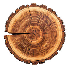 Woodland Rings: A close-up view reveals the intricate rings of a freshly cut tree, showcasing its age, history, and the natural beauty of wood.