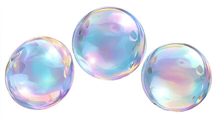 Set of soap bubbles isolated on white Stock Illustration white background 
