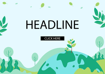 Vector background for eco-friendly themes: green campaign, earth, nature, energy, forests, water, recycling. Clean, versatile icon background for infographics and presentations.