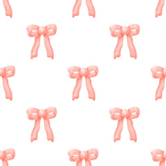 Seamless Pattern of Pink Bows 