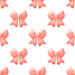 Seamless Pattern of Pink Bows 