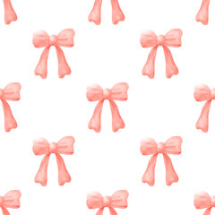 Seamless Pattern of Pink Bows 