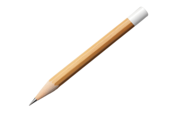 Natural wood pencil with white eraser lying on a flat surface ready for writing or drawing in a creative workspace