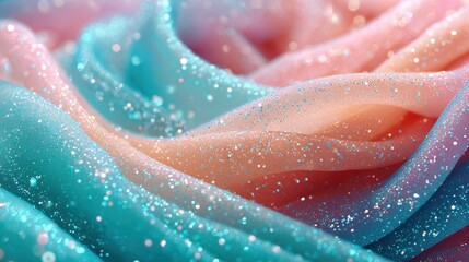 Abstract Textile Texture with Pastel Colors and Sparkling Glitter